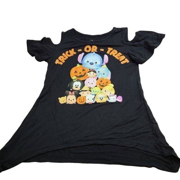 Disney Tsum Tsum Halloween cold shoulder shirt S6/6x - Picture 1 of 3